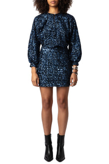 Rui Sequins Dress | Navy Blue