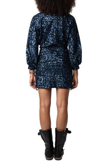Rui Sequins Dress | Navy Blue