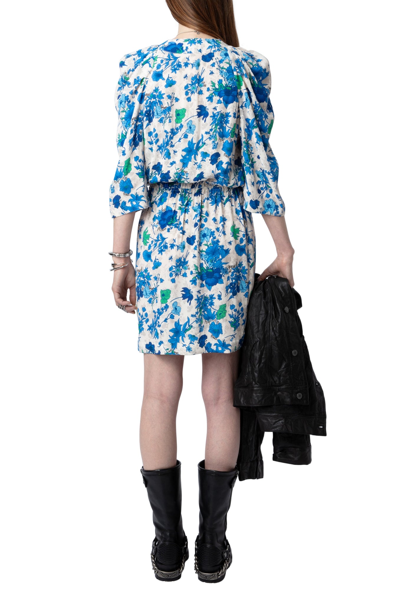 Ruz Crepe Garden Flowers Dress | Ecru