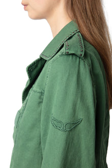 Klimi Coton Lave Studs Jacket | Coriander