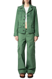 Klimi Coton Lave Studs Jacket | Coriander
