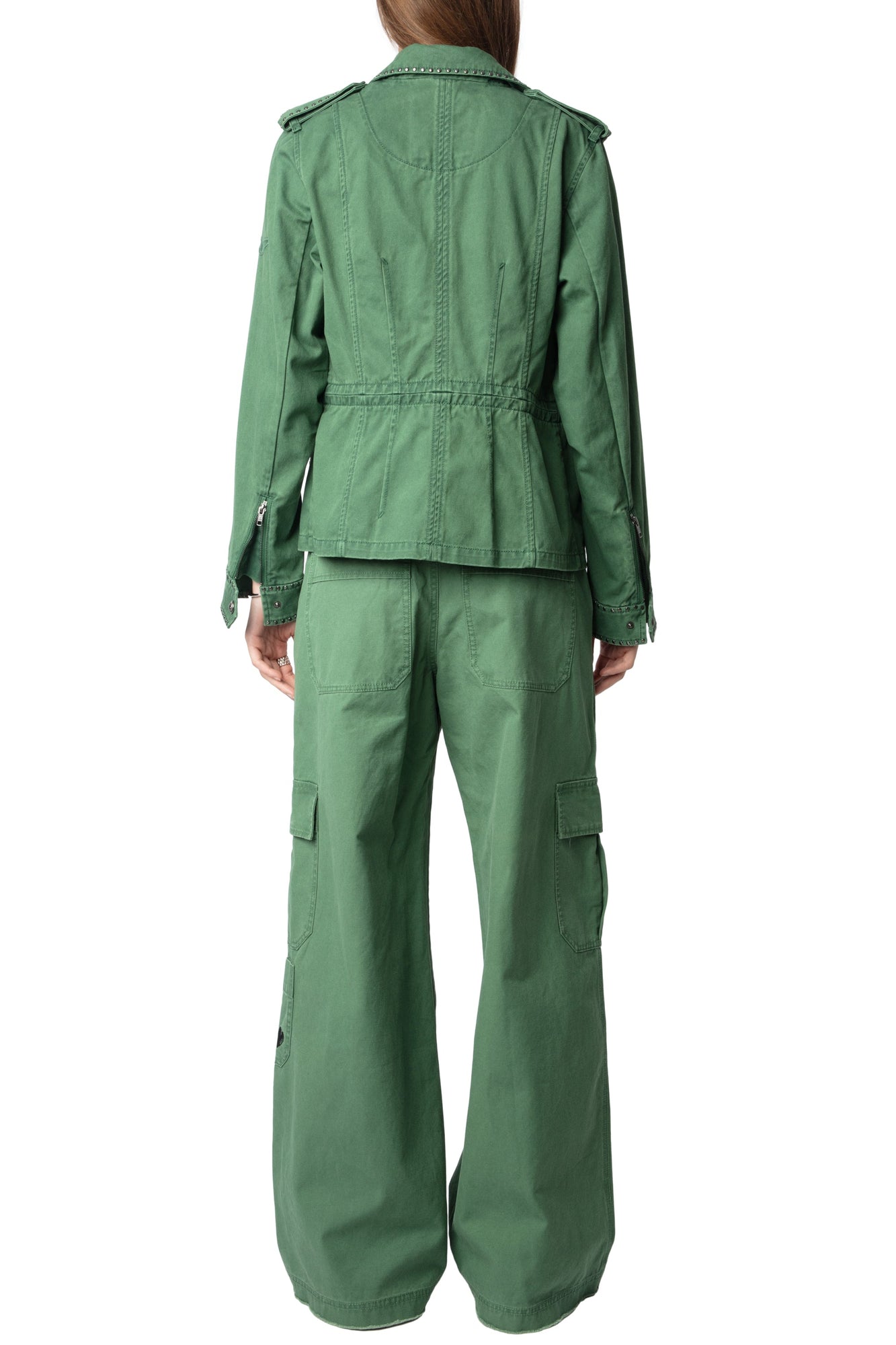 Klimi Coton Lave Studs Jacket | Coriander