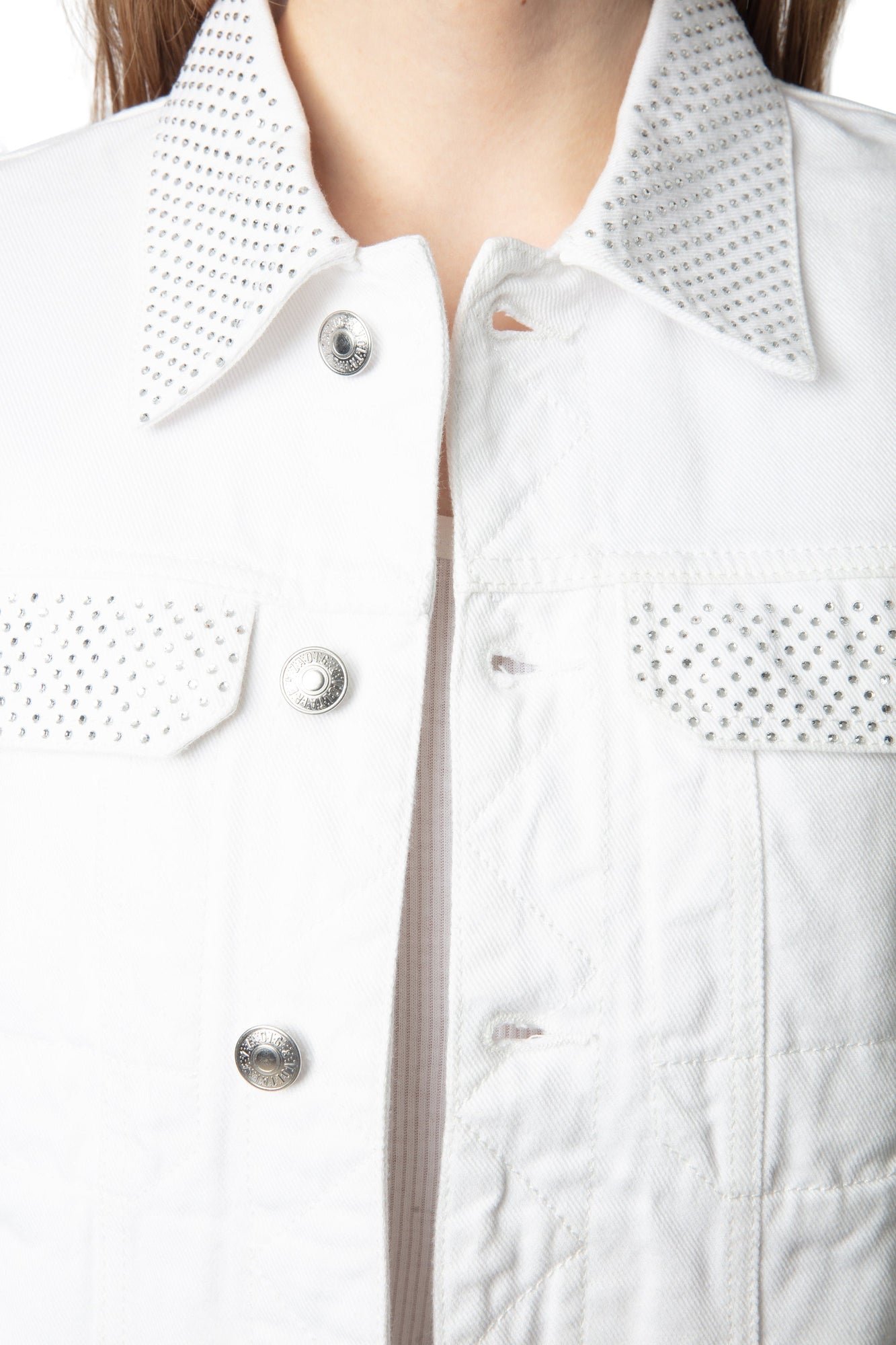 Kioky Denim Eco Strass Jacket | Beige