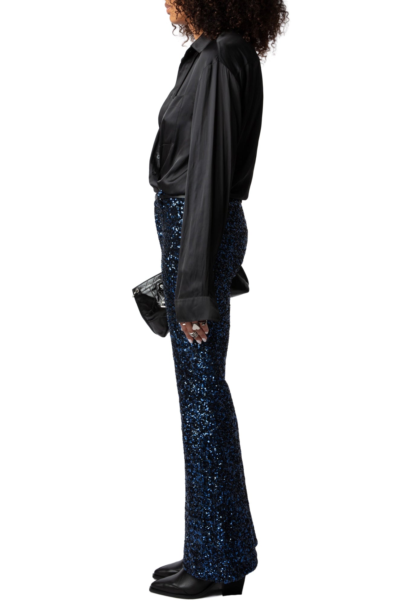 Prevy Sequins Pants | Navy Blue