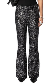 Prevy Sequins Pants | Black