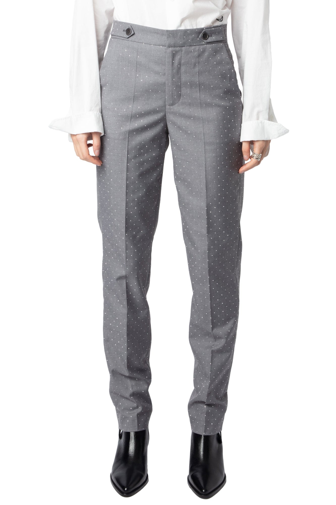 Panny Tailleur Strass Pants | Heather Grey
