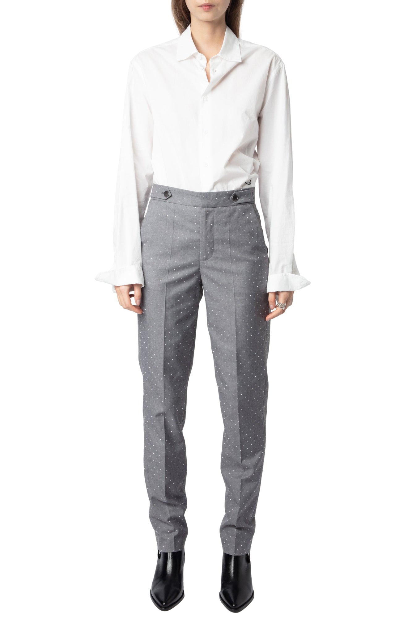 Panny Tailleur Strass Pants | Heather Grey