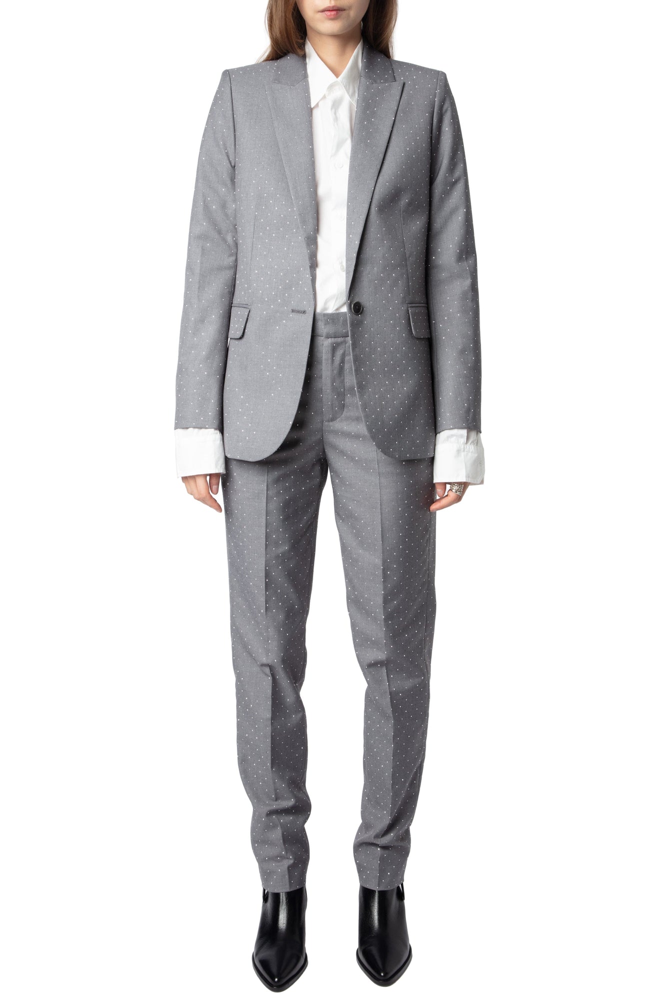 Panny Tailleur Strass Pants | Heather Grey