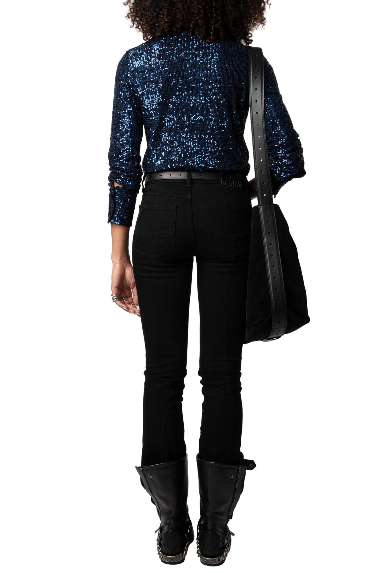 Tawny Sequins Shirt | Navy Blue