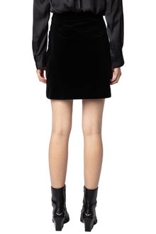 Jinette Velvet Skirt | Black