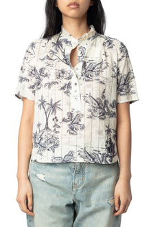 Topher Coton Tropical Island Top | Ecru