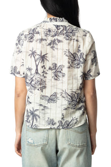 Topher Coton Tropical Island Top | Ecru