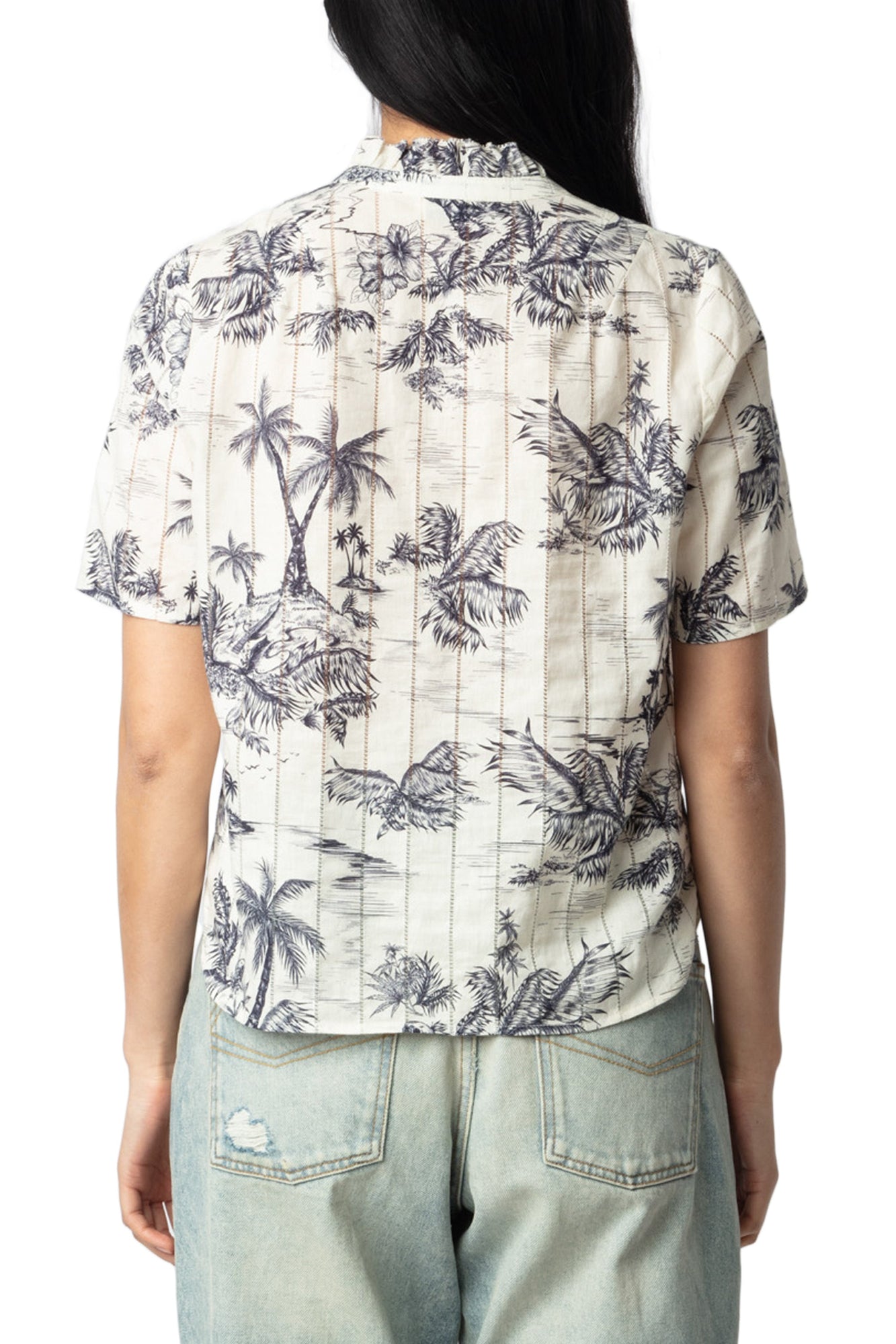 Topher Coton Tropical Island Top | Ecru