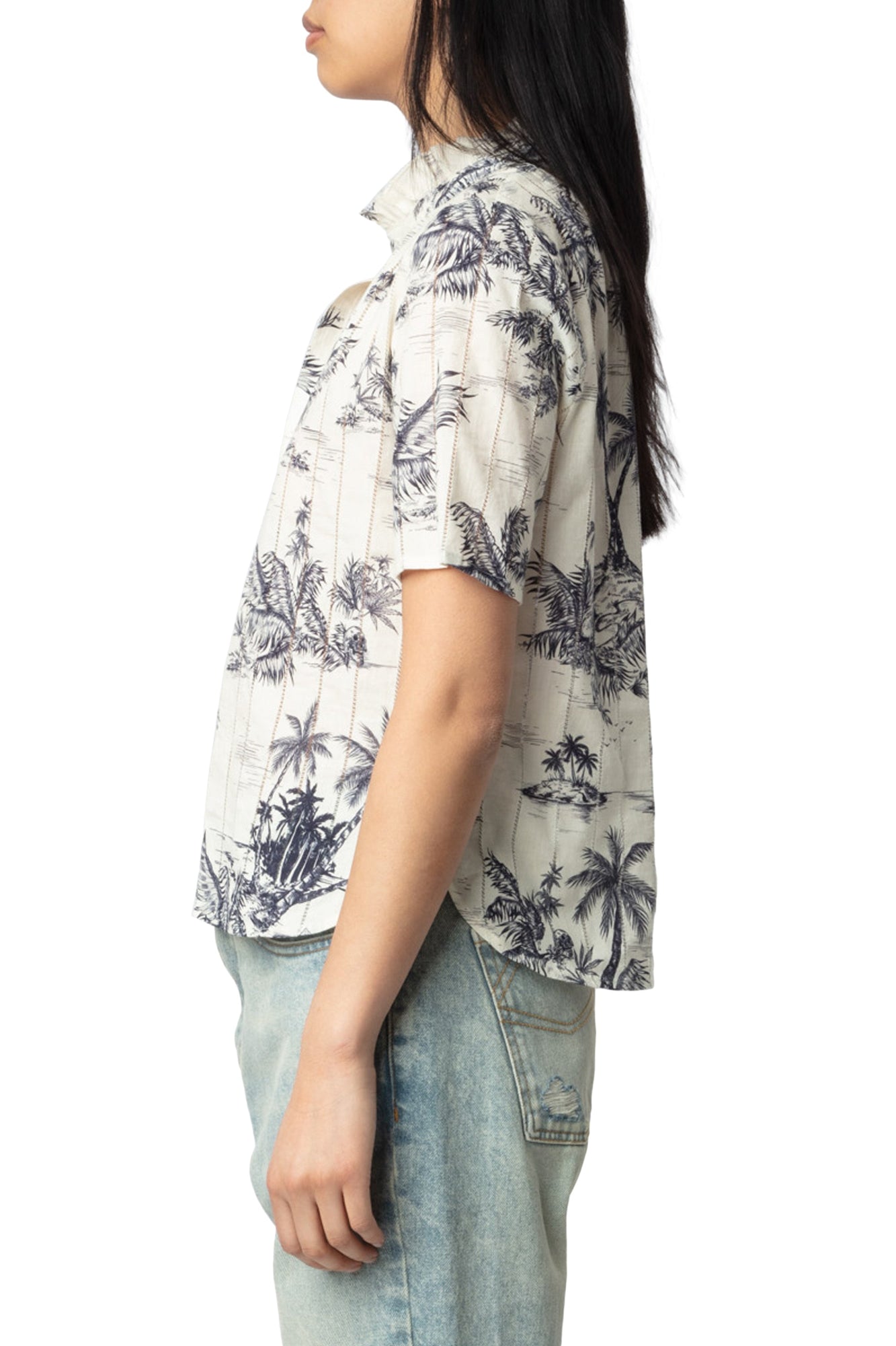 Topher Coton Tropical Island Top | Ecru