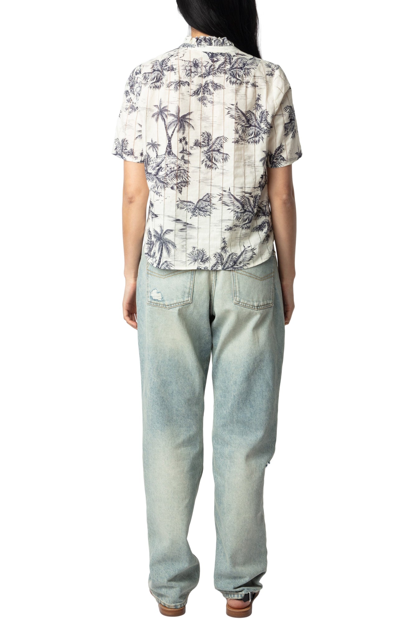 Topher Coton Tropical Island Top | Ecru