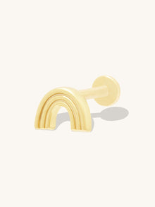 Rainbow Flat Back Earring | 14K Gold Plated Brass