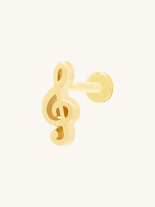 Treble Flat Back Earring | 14K Gold Plated Brass