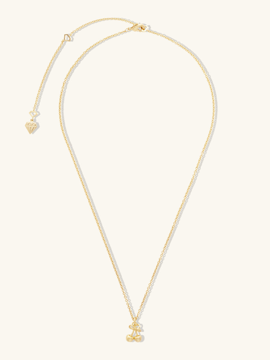 Cherry Necklace | 14K Gold Plated Brass