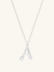 Alphabet Bubble Necklace | 5A Grade Cubic Zirconia | Silver Rhodium Plated Brass