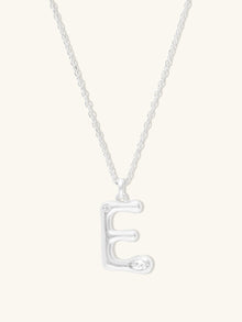 Alphabet Bubble Necklace | 5A Grade Cubic Zirconia | Silver Rhodium Plated Brass