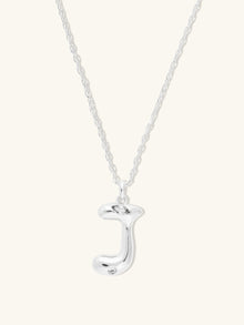Alphabet Bubble Necklace | 5A Grade Cubic Zirconia | Silver Rhodium Plated Brass