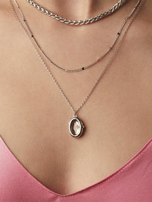 Aura Citrine Quartz Locket Necklace | Citrine Quartz Glass | Silver Rhodium Plated Brass