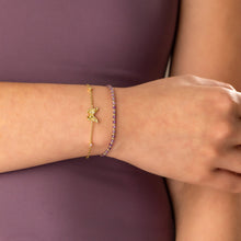 Amethyst Gemstone Beaded Sliding Bracelet | Amethyst | 14K Gold Plated Brass