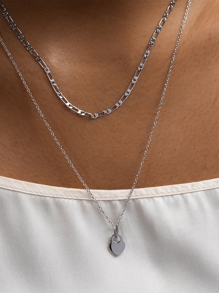 Figaro Chain Necklace | Silver Rhodium Plated Brass