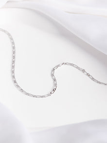 Figaro Chain Necklace | Silver Rhodium Plated Brass