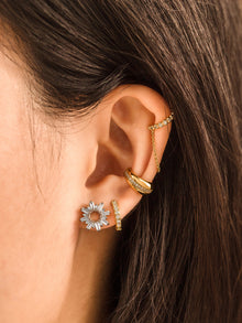 Sunseeker Baguette Earrings | 5A Grade Cubic Zirconia | 14K Gold Plated Brass