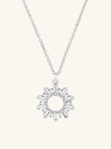 Sunseeker Baguette Necklace | 5A Grade Cubic Zirconia | Silver Rhodium Plated Brass