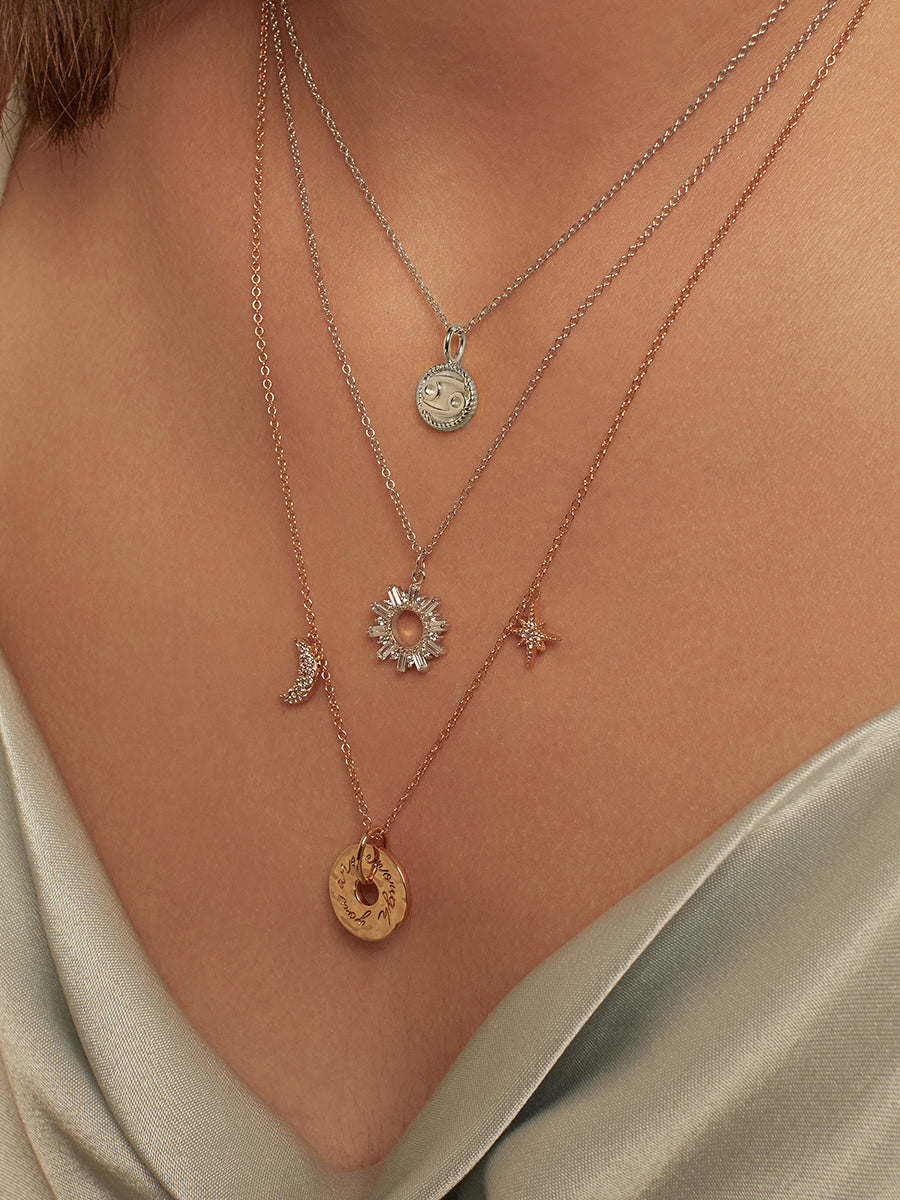 Sunseeker Baguette Necklace | 5A Grade Cubic Zirconia | Silver Rhodium Plated Brass