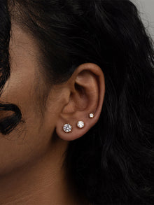 Brilliant 3mm Stud Earrings | 5A Grade Cubic Zirconia | 14K Gold Plated Brass