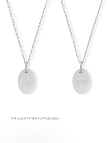Engravable Oval Necklace | Stainless Steel