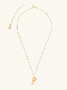 Cafe W+Co Ice Cream Necklace | Natural Gemstone | 14K Gold Plated Brass