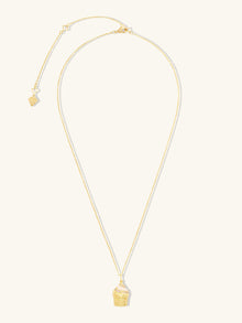 Cafe W+Co Sundae Cup Necklace | Natural Gemstone/Enamel | 14K Gold Plated Brass
