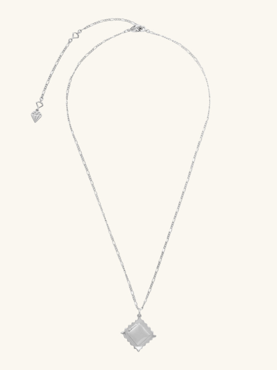 Ravioli Necklace | Silver Rhodium Plated Brass