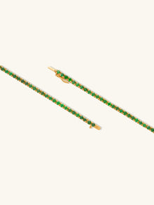 Pave Emerald Tennis Bracelet | 5A Grade Cubic Zirconia | 14K Gold Vermeil