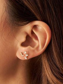 Alphabet Pave Flat Back Earring | 14K Gold Plated Brass