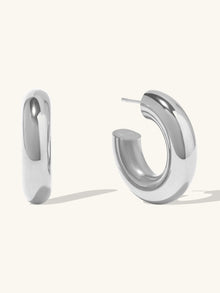 Hailey Petite Hoop 11mm Earrings  | Silver Rhodium Plated Brass
