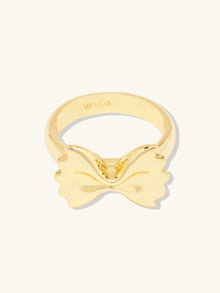 Bow Tie Pasta Ring | 14K Gold Plated Brass