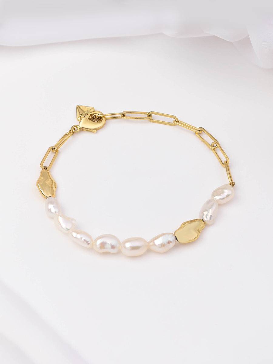 Kindred Pearl Bracelet | Beaded Pearl | 14K Gold Plated Brass