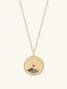 Milky Way Spinning Necklace | 5A Grade Cubic Zirconia/Enamel | 14K Gold Plated Brass