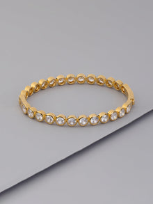 Brilliant Bezel Bangle | 5A Grade Cubic Zirconia | 14K Gold Vermeil