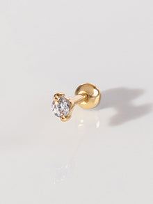 Diamante Barbell Earring | 5A Grade Cubic Zirconia | 14K Gold Plated Brass