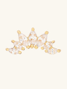 Sunrays Barbell Earring | 5A Grade Cubic Zirconia | 14K Gold Plated Brass