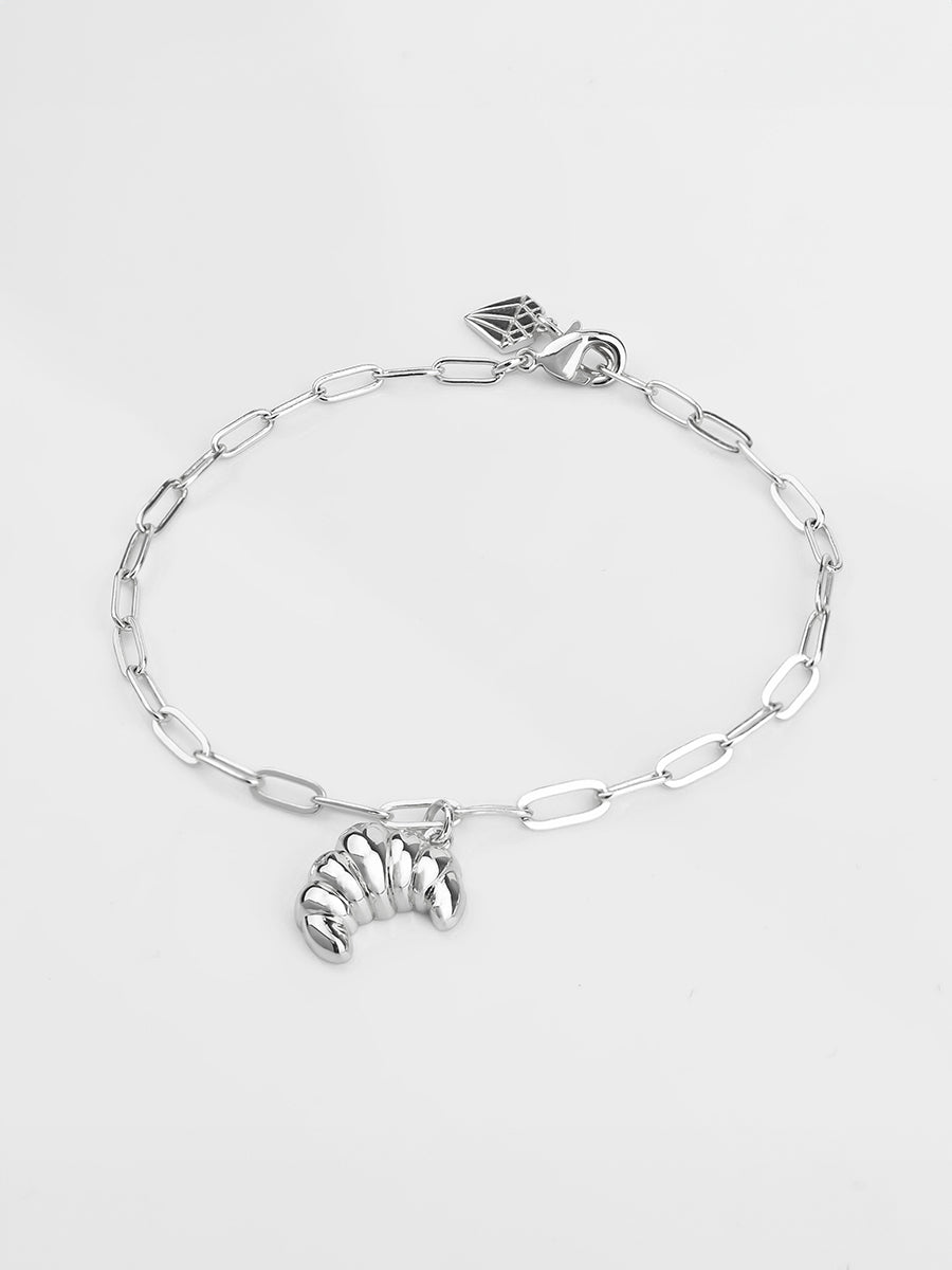 Croissant Bracelet | 5A Grade Cubic Zirconia | Silver Rhodium Plated Brass