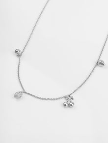 Fruit Party Charms Necklace | Silver Rhodium Plated Brass