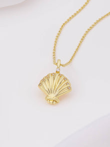Sundaze Shell Locket Necklace | Natural Gemstone | 14K Gold Plated Brass