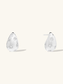 Teardrop Constellation 20mm Stud Earrings | 5A Grade Cubic Zirconia | Silver Rhodium Plated Brass